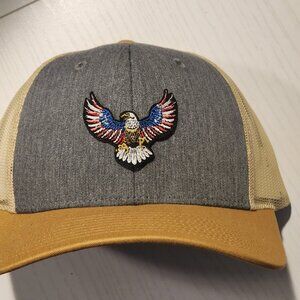 American Eagle Heather Grey/Birch/Amber Gold Mesh Low Profile Snapback Trucker